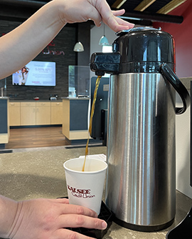 Help yourself to coffee in our branch lobbies