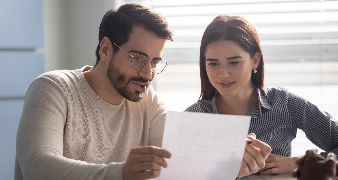 Couple going over finances