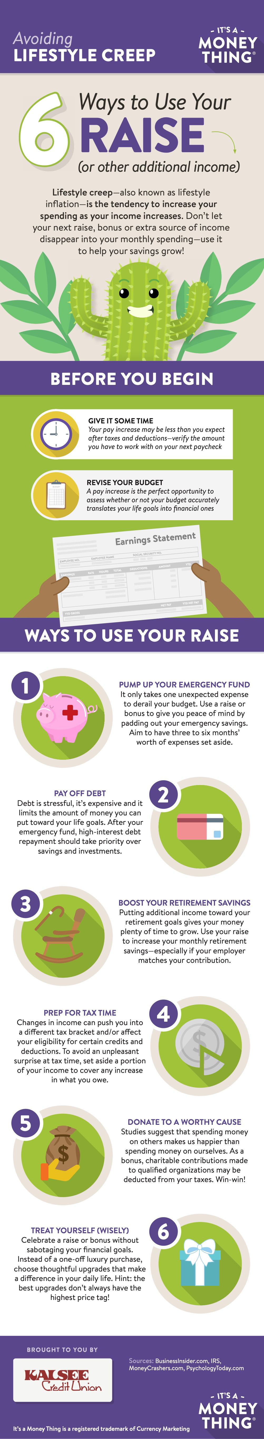 Avoiding lifestyle creep infographic