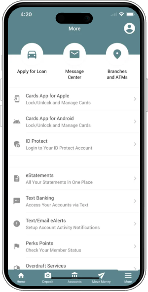 mobile app on phone