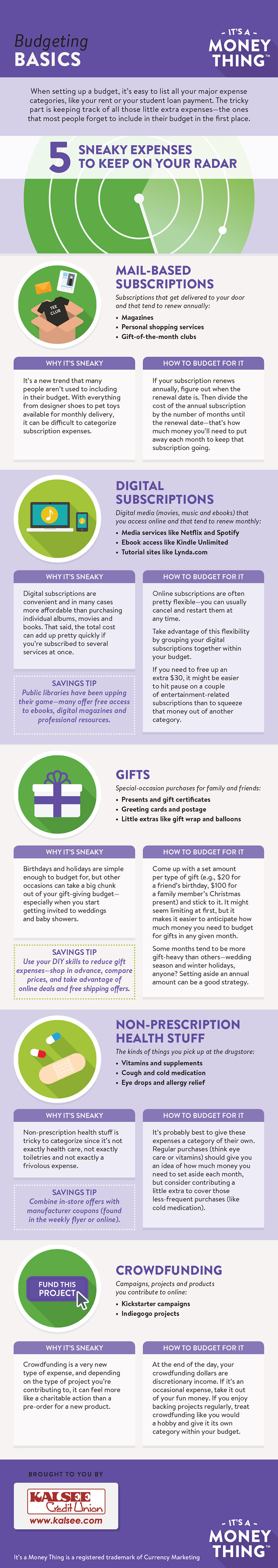 budgeting basics infographic, click for transcription