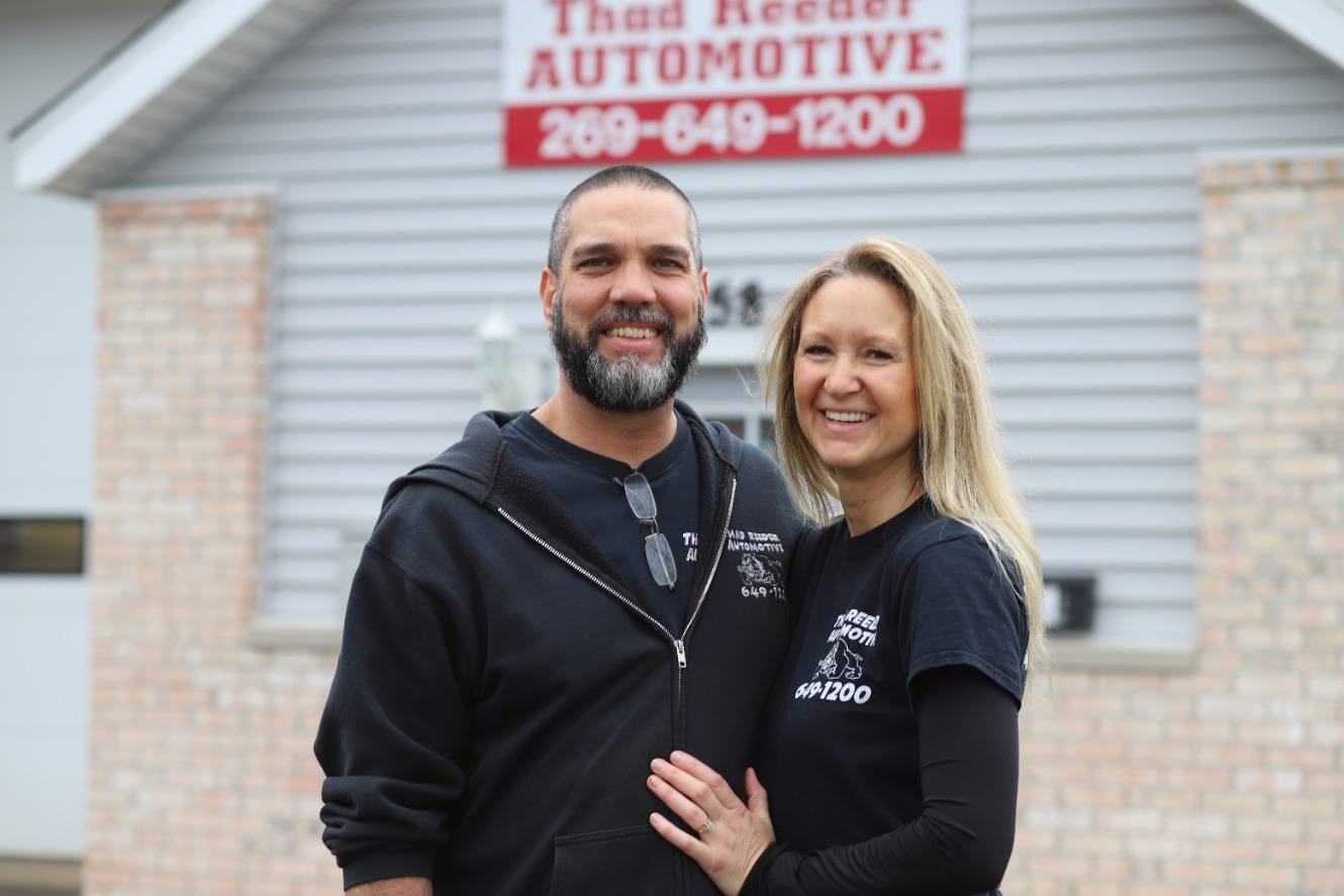 Thad Redder Automotive picture with owner and wife