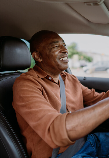 Man driving a car